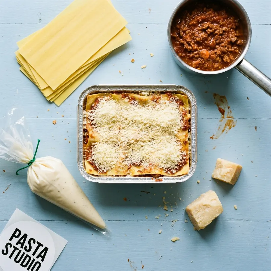 Lasagna en bandeja